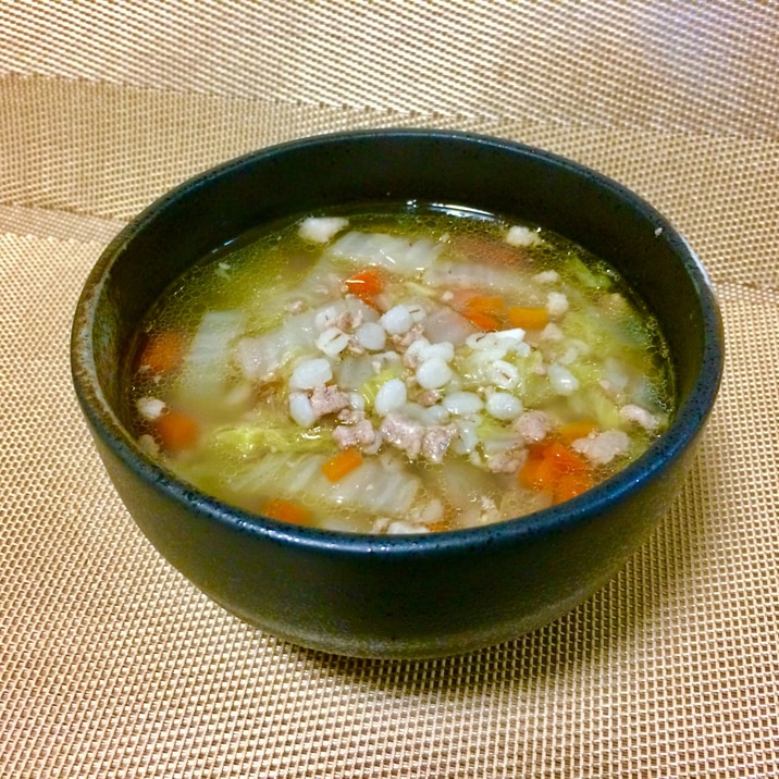 たっぷり野菜と押し麦入り 中華スープ レシピ 作り方 By Momotaro 楽天レシピ